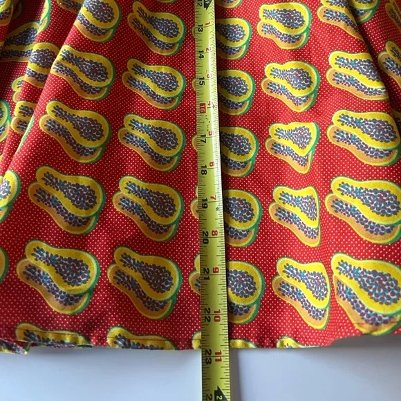 Fun Dress Travel/Work/Casual Papaya Print Sleeveless A-Line Swing Dress W/ Belt - Picture 10 of 11